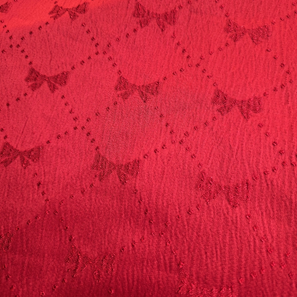 Free People Foolish Heart Bow-Pattern Lace Red Midi Dress - Picture 8 of 13